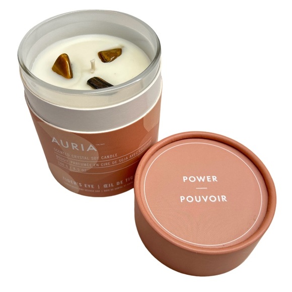Indigo Other - ✨Sold✨Auria Scented Crystal Soy Candle Tiger’s Eye 8.5 oz Sandalwood & Vetiver